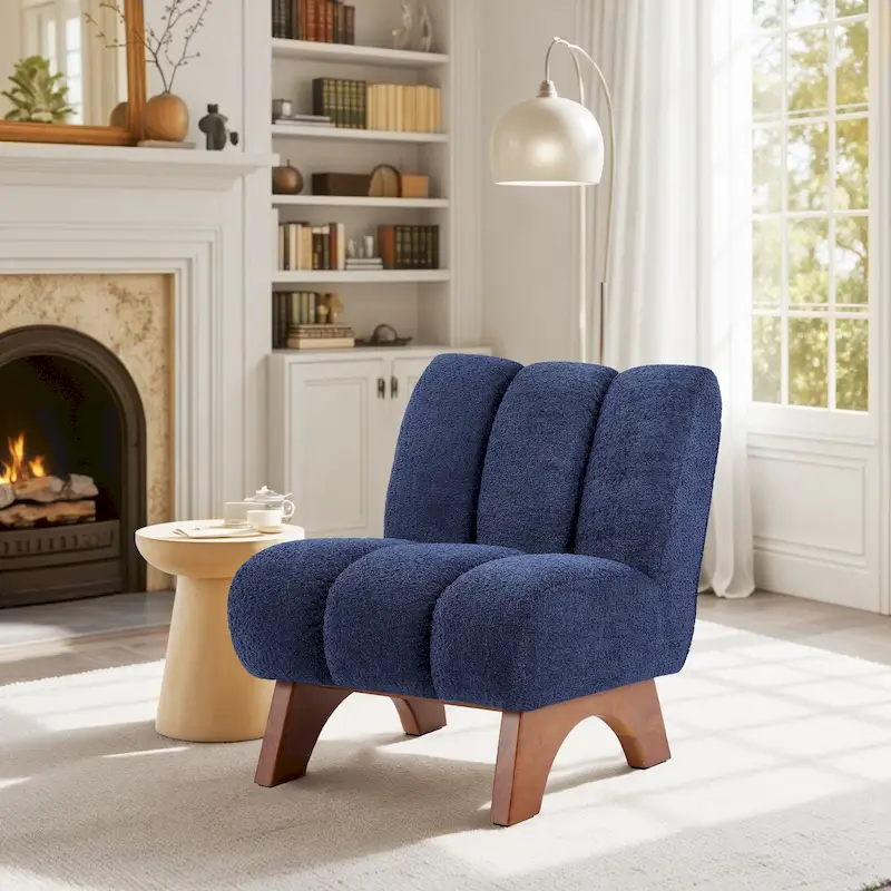 Art Leon Modern Wood and Fabric Accent Sofa Chair