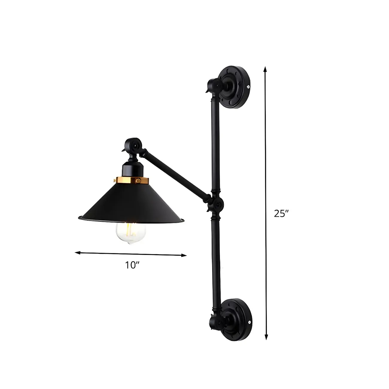 Black Metal Trestle Base Swing Arm Wall Light