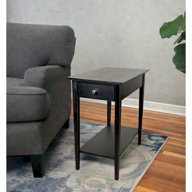 Solid Bamboo Recliner Table with Drawer