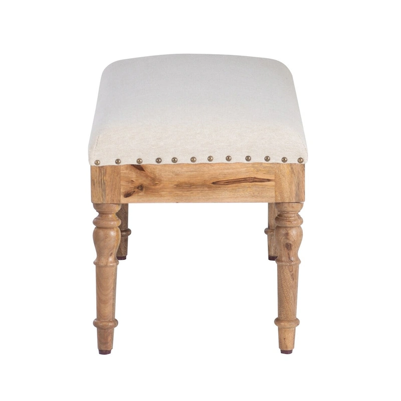 Barlow Upholstered Wood Seashell Entryway Bench