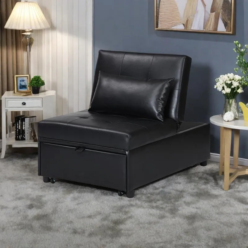 Multi-Functional Folding Ottoman Sofa Bed with Converts to Lounge Chair and Single Bed (264lb Capacity)