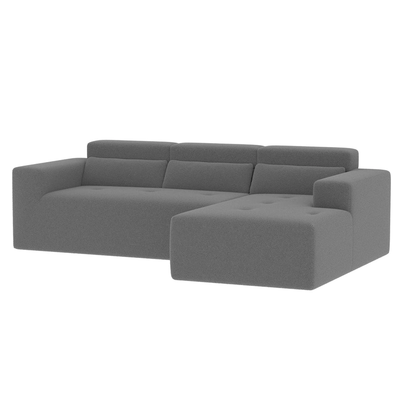 Christopher Knight Home - 109 Modern Modular Sectional Sofa, Teddy Fabric L-Shaped Couch with Chaise & Pillows