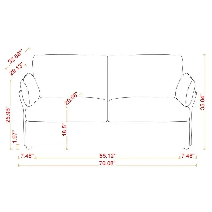 Modern Chenille Loveseat Sofa Couch