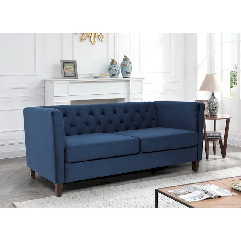 Lisette 73.3 Velvet Square Arm Sofa