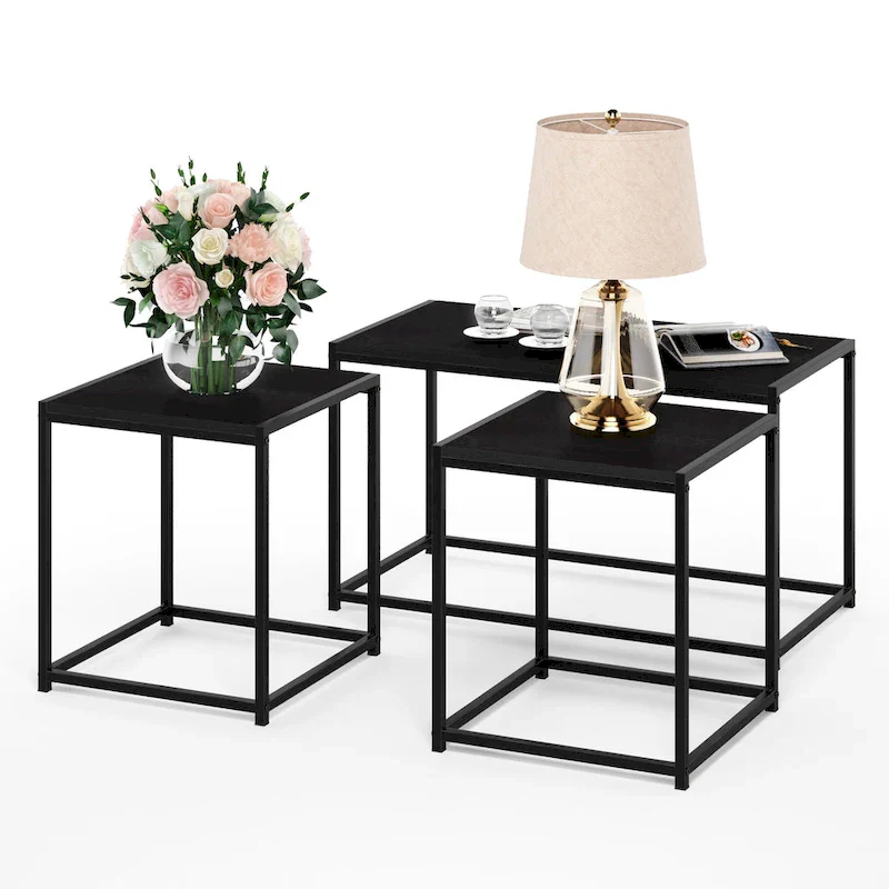 Furinno Camnus Modern Living Room Table Set with One Coffee Table and Two End Tables