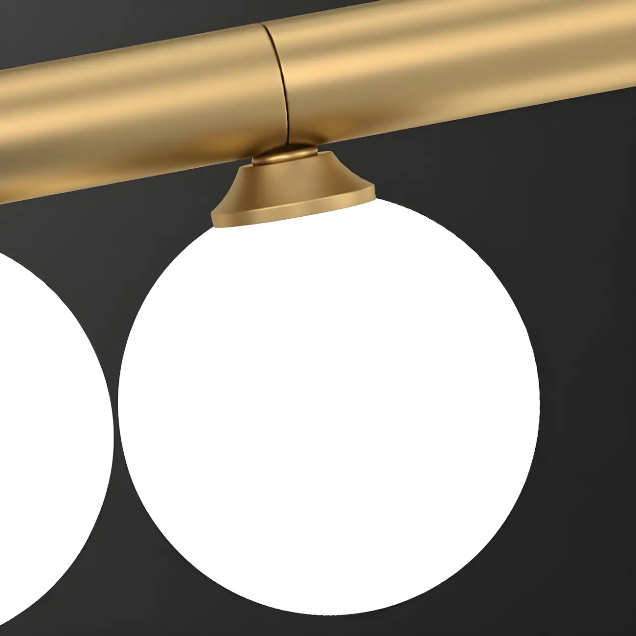 Sleek Modern Gold Glass Globe Island Chandelier