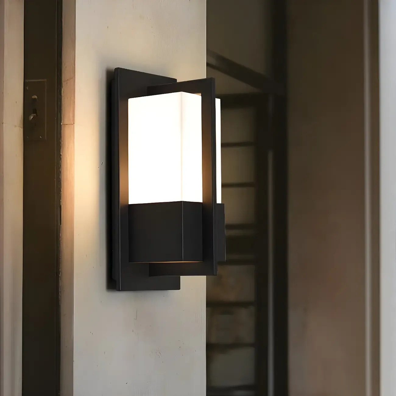 Modern Black Rectangle LED Outdoor Wall Light
