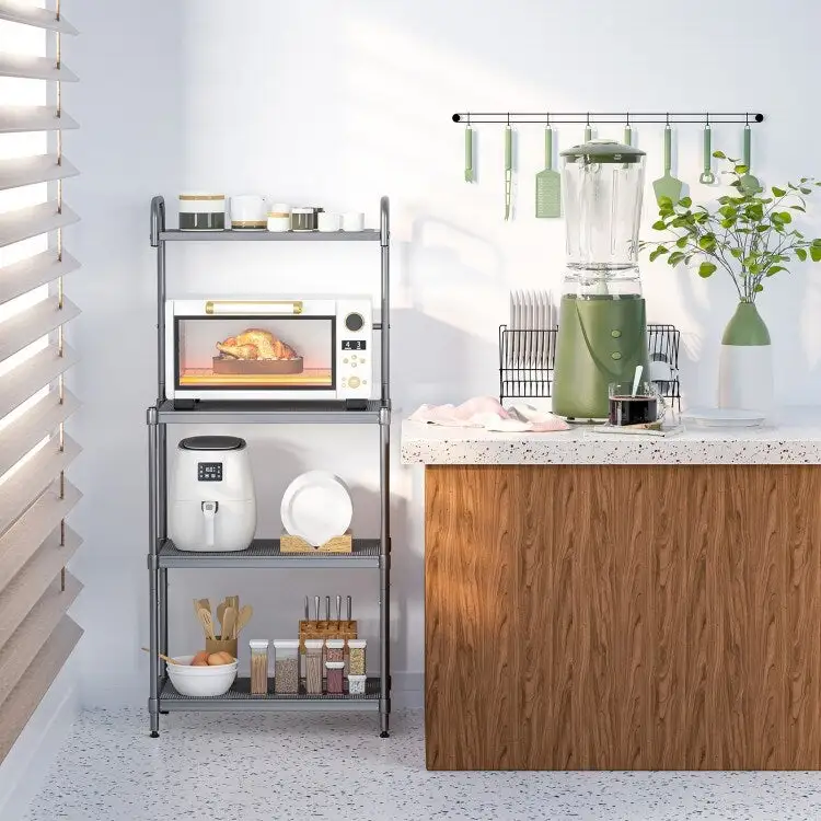 Versatile 4-Tier Kitchen Storage Rack - Stylish Bakers Rack Organizer - 23.5 x 13.5 x 53.5 (L x W x H)