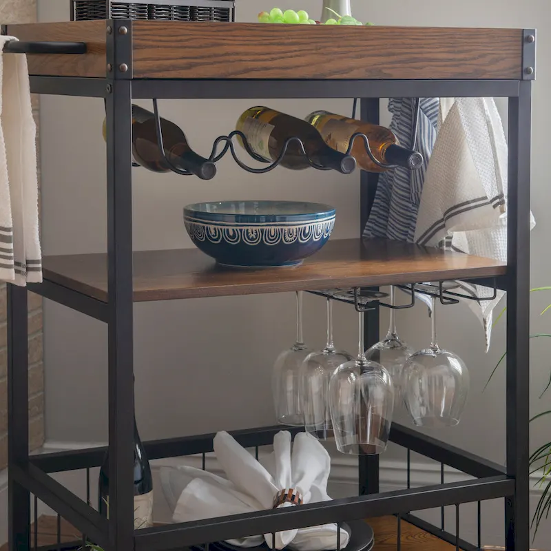 Wheeler Industrial Kitchen & Wine Cart