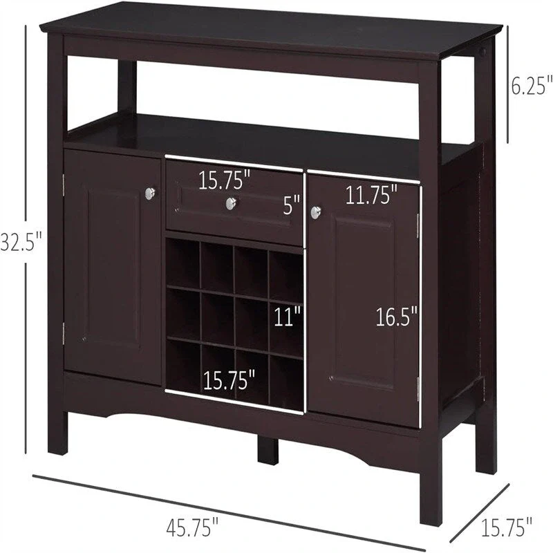 Coffee Bar Cabinet - 15.75D x 45.75W x 32.5H