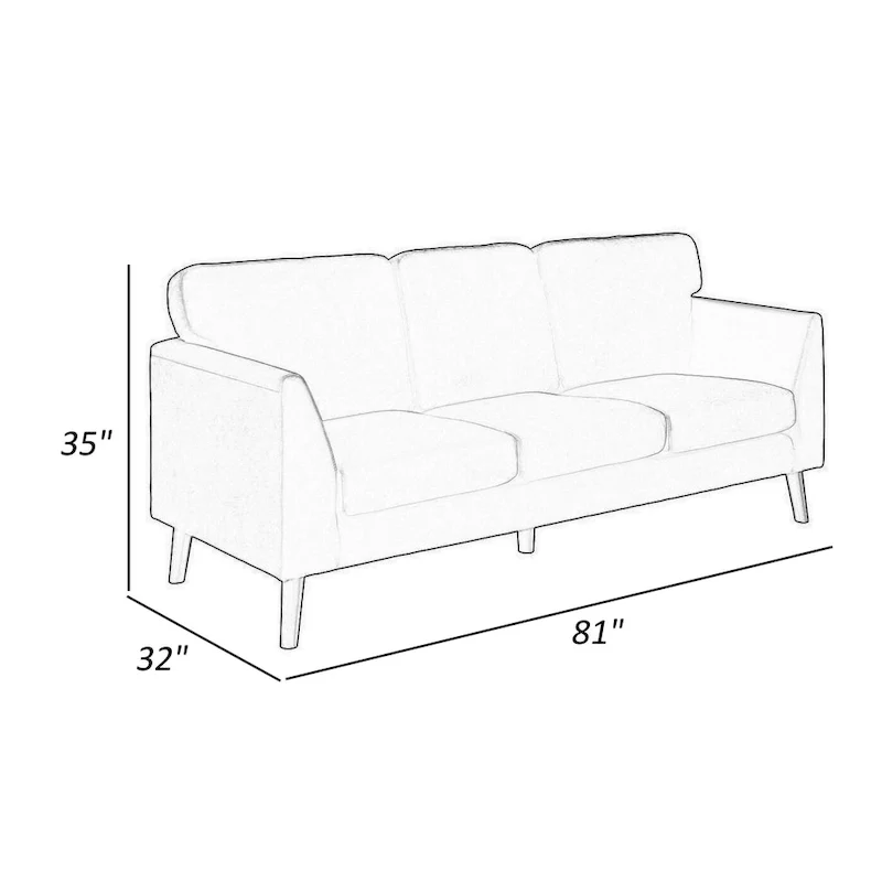 81 Inch Sofa, Yellow Velvet, Reversible Cushions, Dark Brown Wood