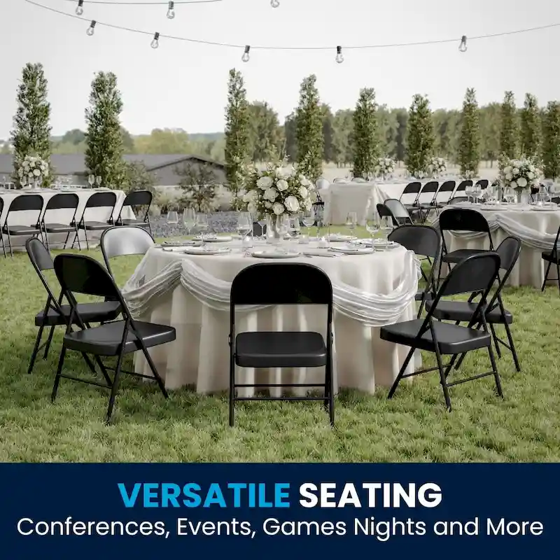 4 Pack Double Braced Metal Folding Chair