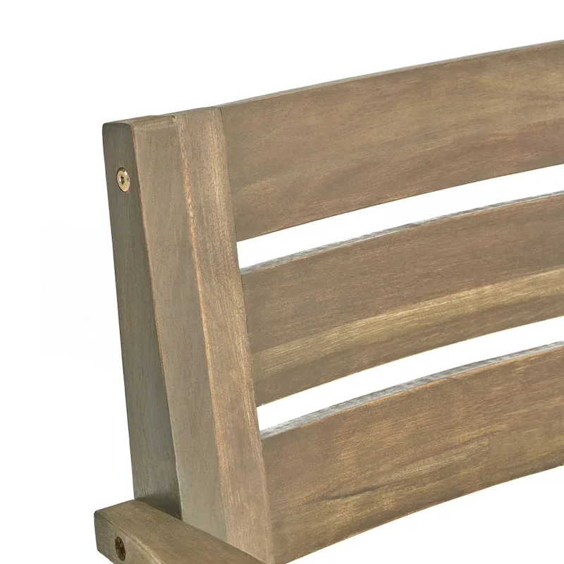 Acacia Wood Patio Dining Chairs Set of 2