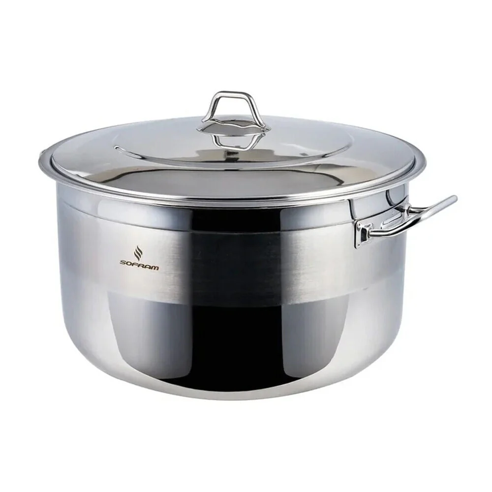 Sofram 18/10 Stainless Steel JUMBO Deep Kettle Stock Pot w/ Lid