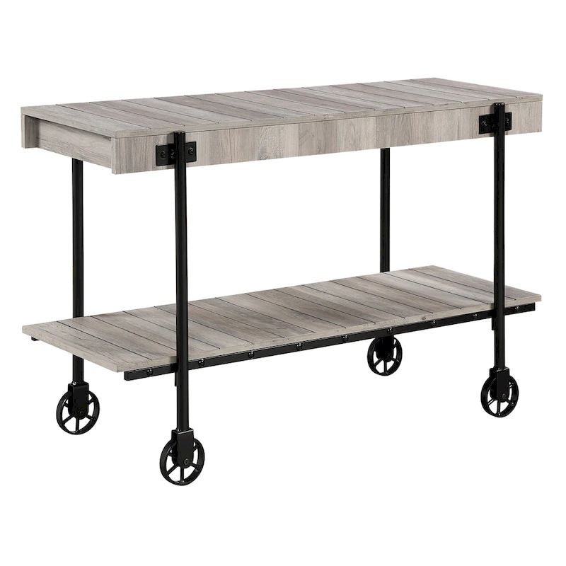 Hyssop Farmhouse 47-inch Metal 1-Shelf Console Table by Furniture of America