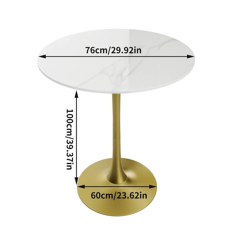 39.37  High Bar Table Round Cafe Bistro Pub Cocktail Kitchen Table Sintered Stone-top