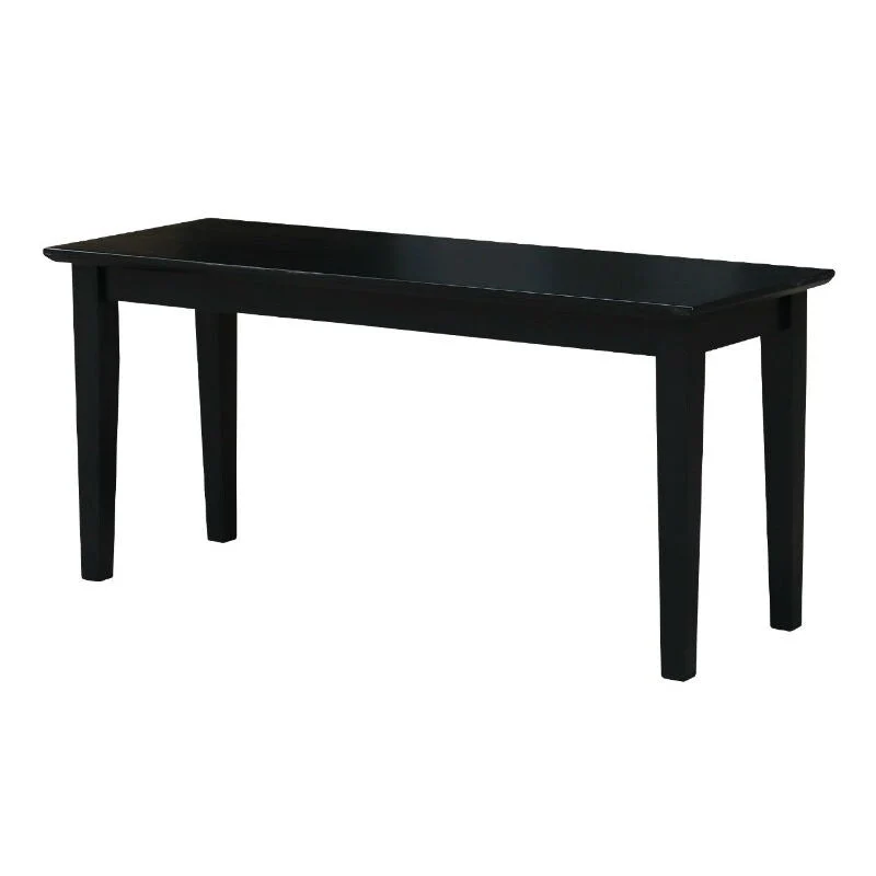 Solid Wood Entryway Accent Bench in Black Finish - 40 x 14 x 18H inches