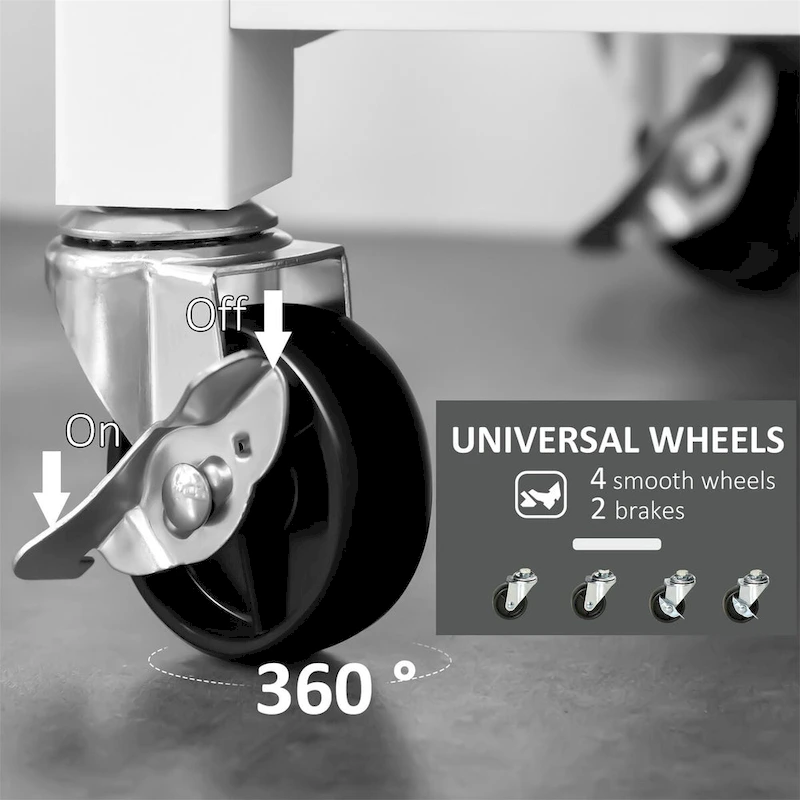 Kitchen Island with Stainless Steel Top