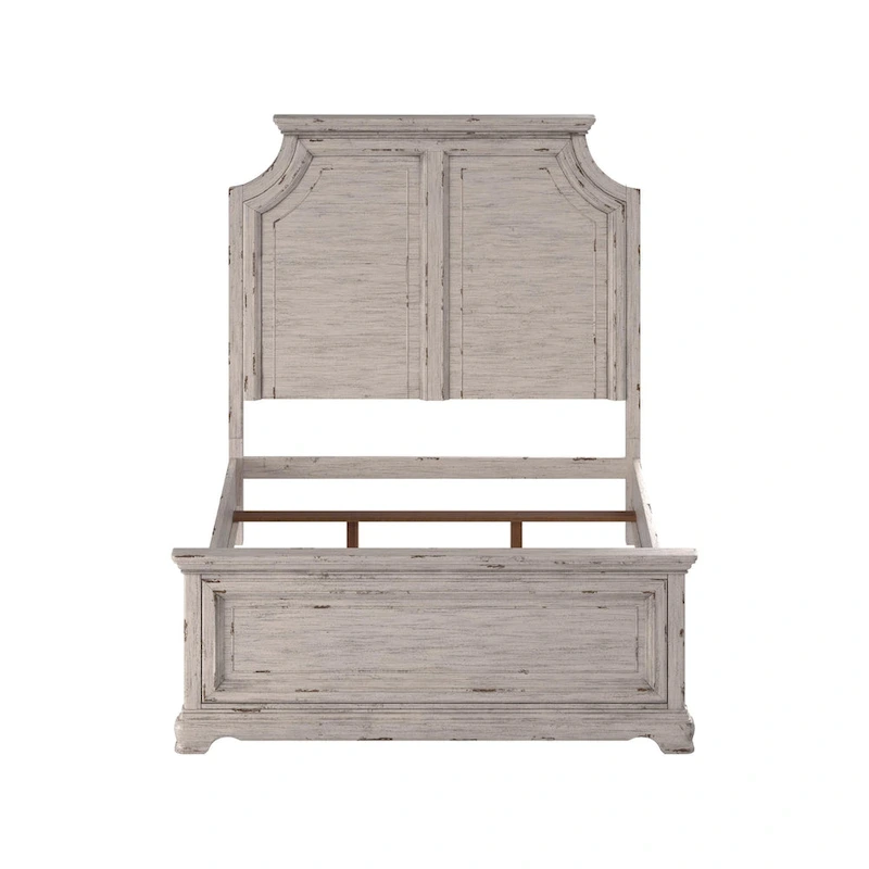 Palisade Distressed Antique White Panel Bed