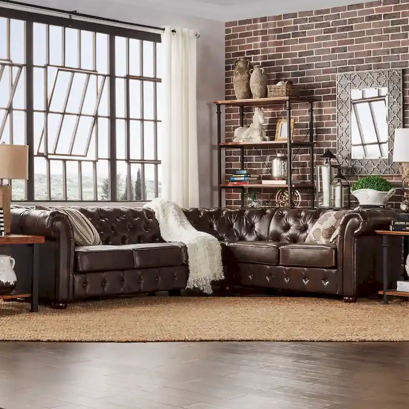 Gdansk 6-Seat L-Shaped Chesterfield Sectional Sofa