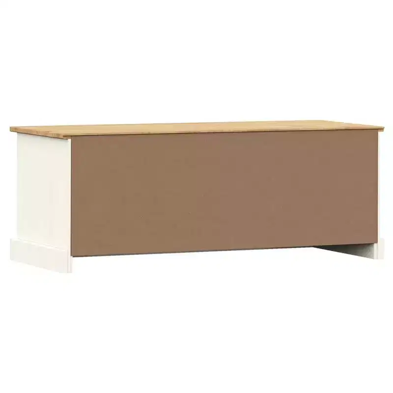 vidaXL VIGO White Solid Wood Pine TV Stand Entertainment Center - 41.7x15.7x15.7 with Drawer, Open Shelf & Cabinet, Easy Clean