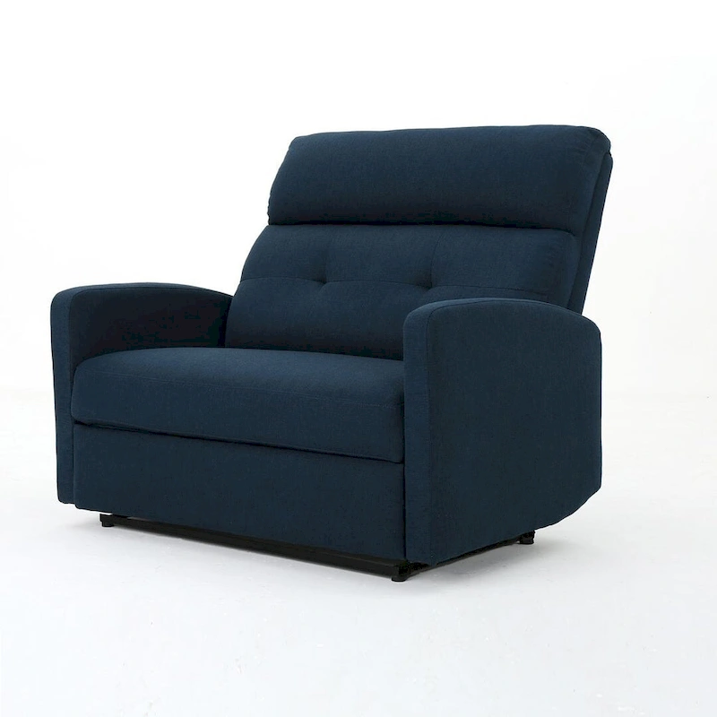 Modern Fabric Double Seat Recliner Chair with Plush Cushions by Christopher Knight Home