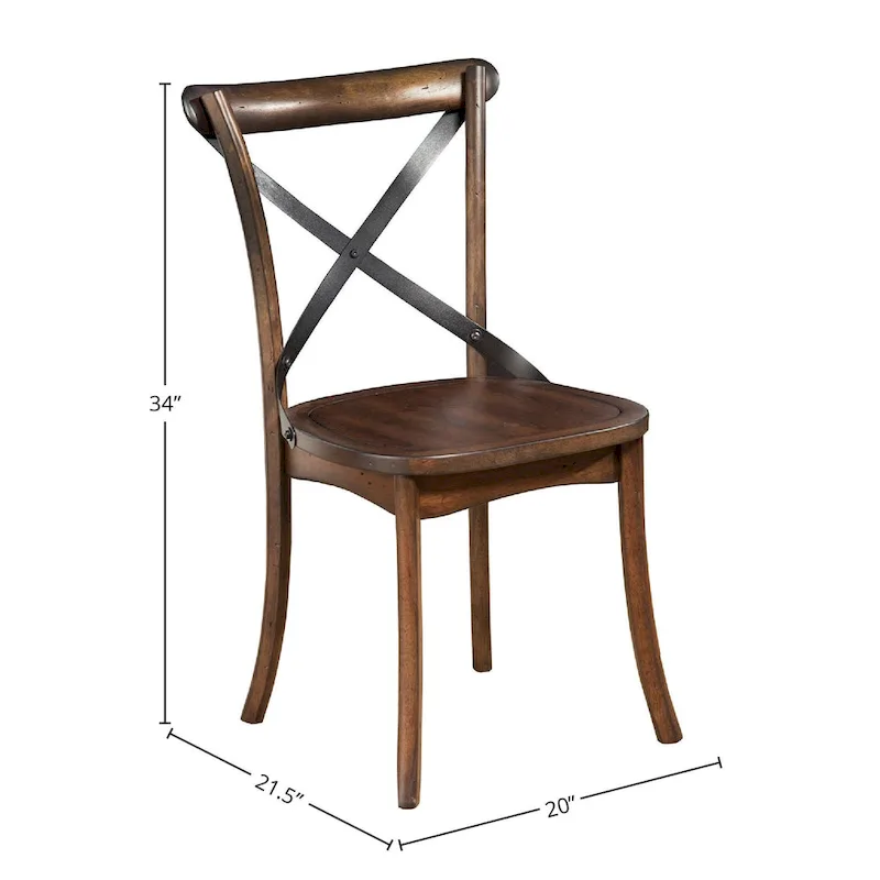 Oak Finish Dining Chairs (Set of 2)