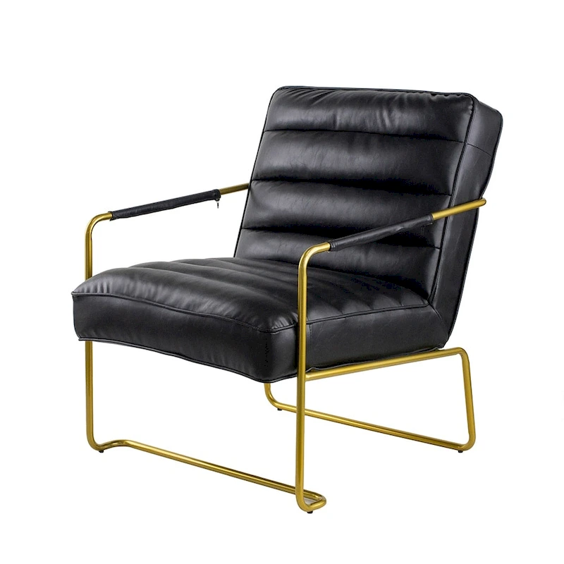 A&B Home 30-inch Black Chair with Gold Frame