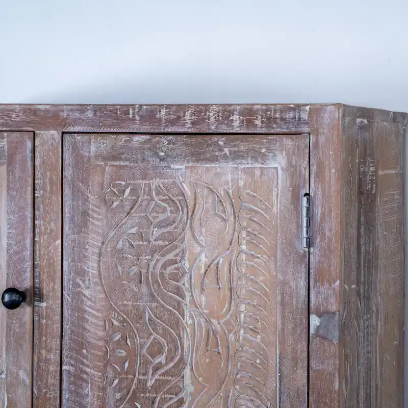 Solid Wood Freestanding Wardrobe Cabinet - N/A