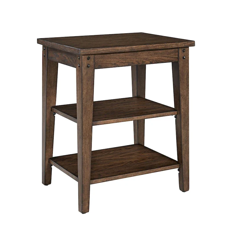 Lake House Rustic Brown Oak Tiered Table - W48 x D18 x H29