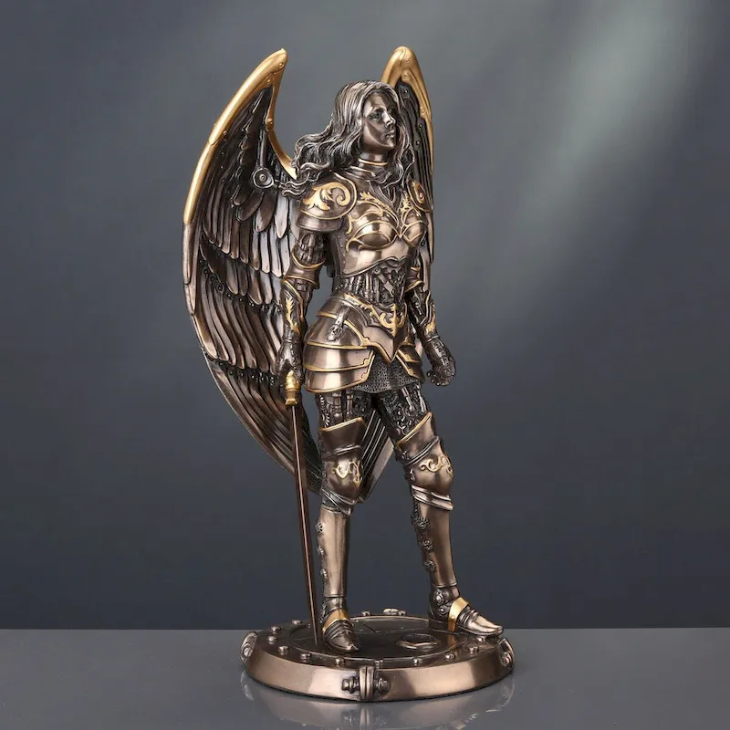 9.65  H STEAMPUNK MECHANICAL ANGEL Cold Cast Bronze - 4.13 x5.12 x9.65