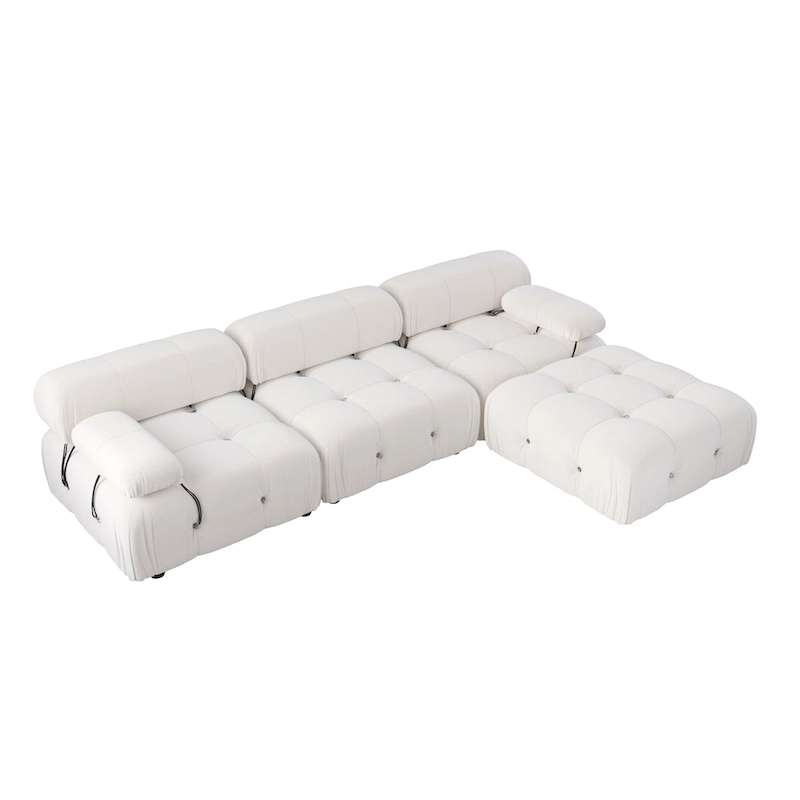L-shape Velvet Modern Sectional Sofa Soft Couch