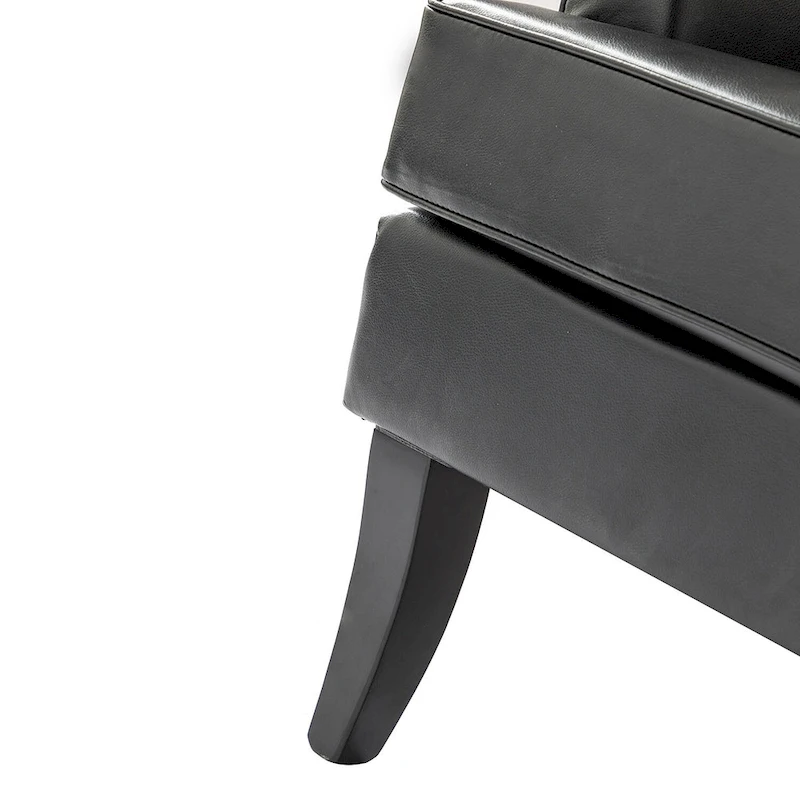 Nileus Modern Classic Polyester Accent Chair with Solid Wooden Legs Set of 2 by HULALA HOME