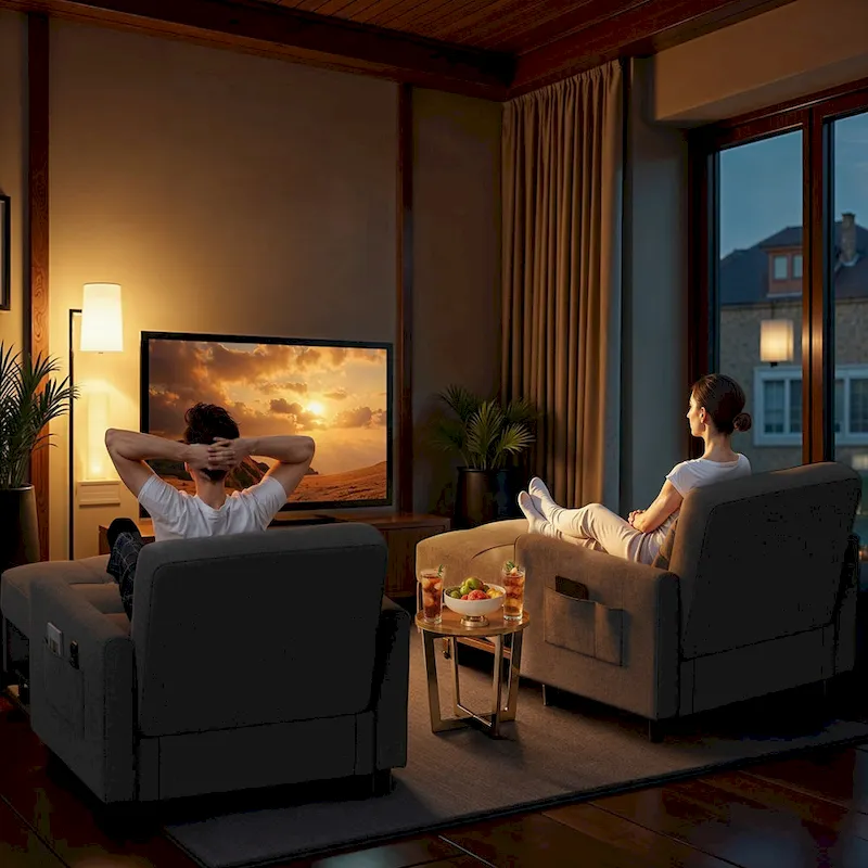 3-in-1 Pull-Out Sofa Bed Sleeper Chair , Convertible Adjustable Foldable Upholstered Lounge Couch