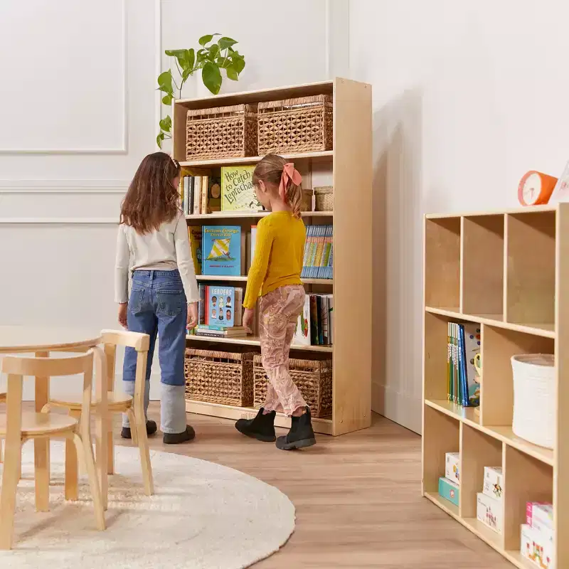 ECR4Kids Wooden Classic Bookcase with Adjustable Shelves, 60in, Classroom Bookshelf