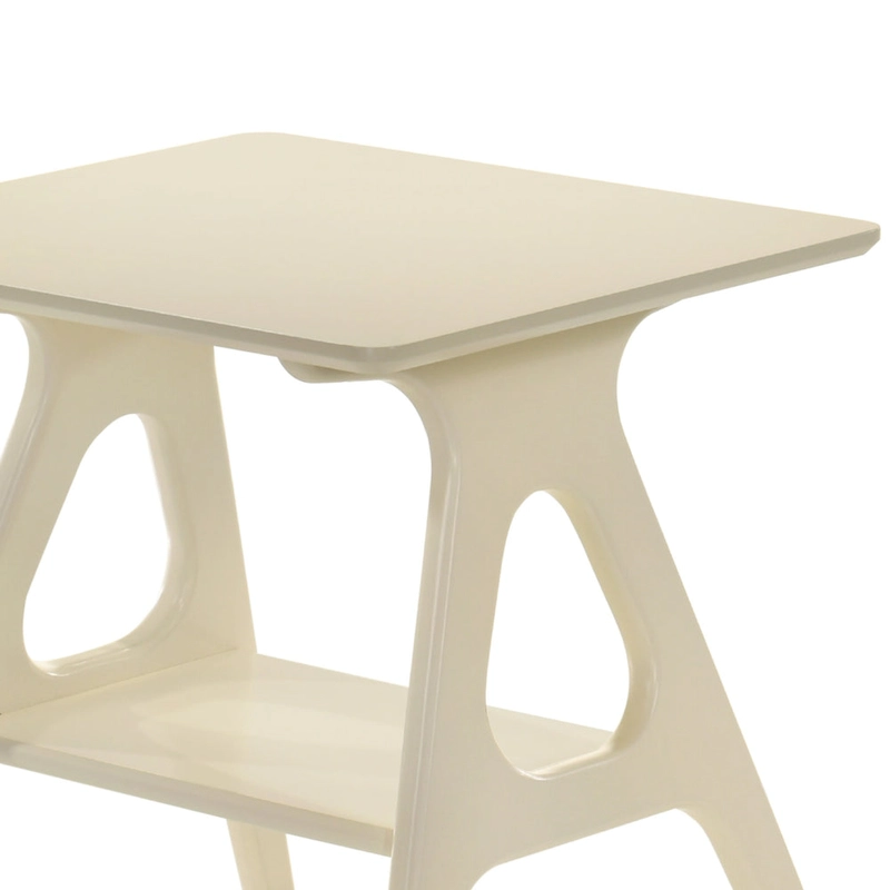 Roundhill Furniture Arona Mid-Century Modern Wood End Table with Shelf