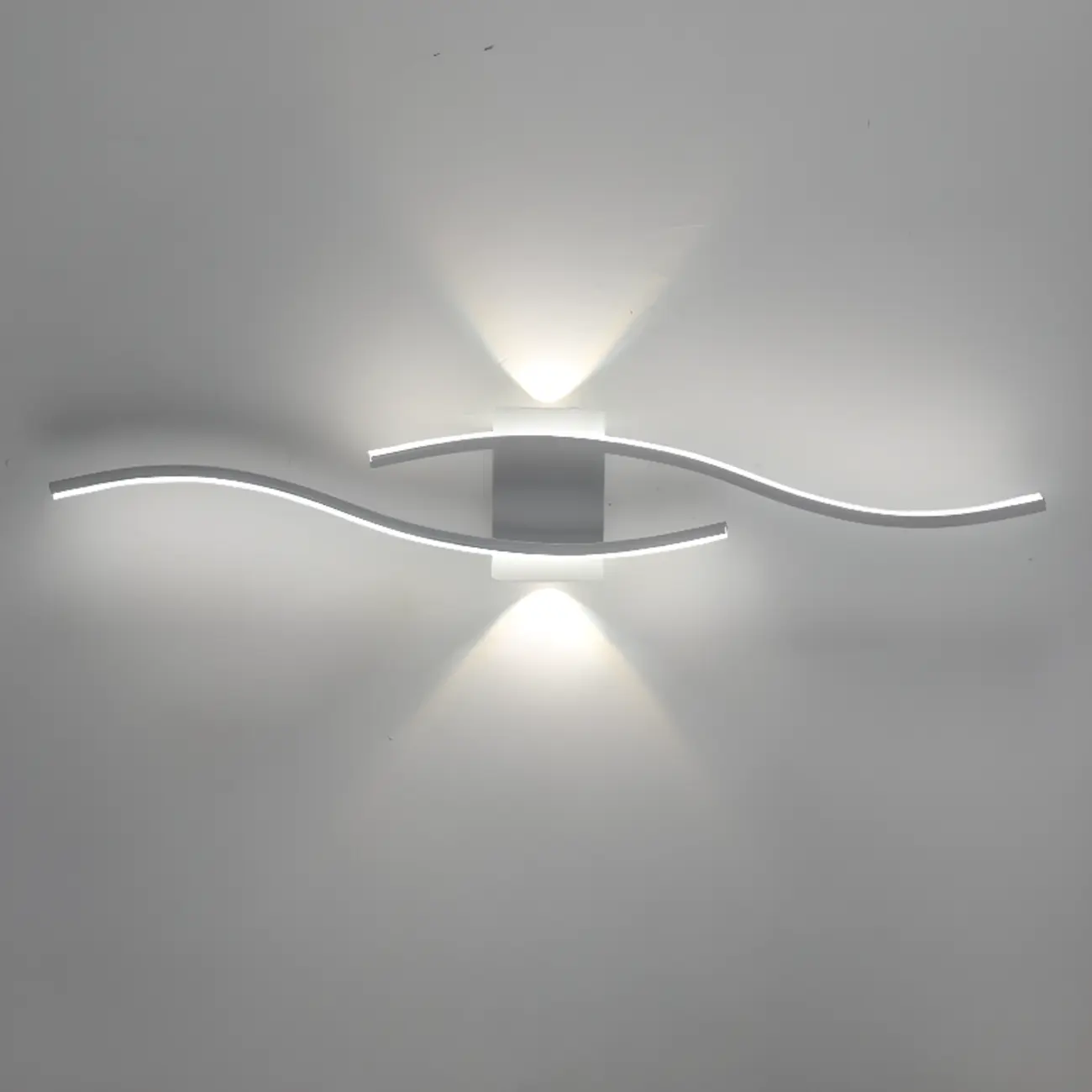 Modern Metal Dual Wave Linear LED Wall Sconce Dimmable