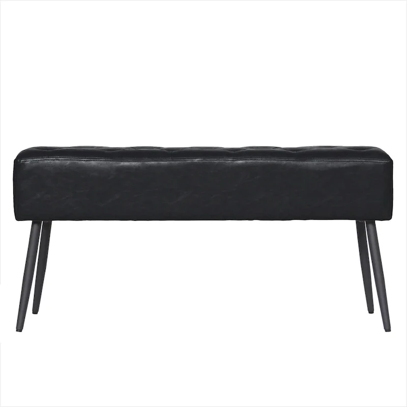 Maypex Faux Leather Upholstered Bench with Tufted Seat
