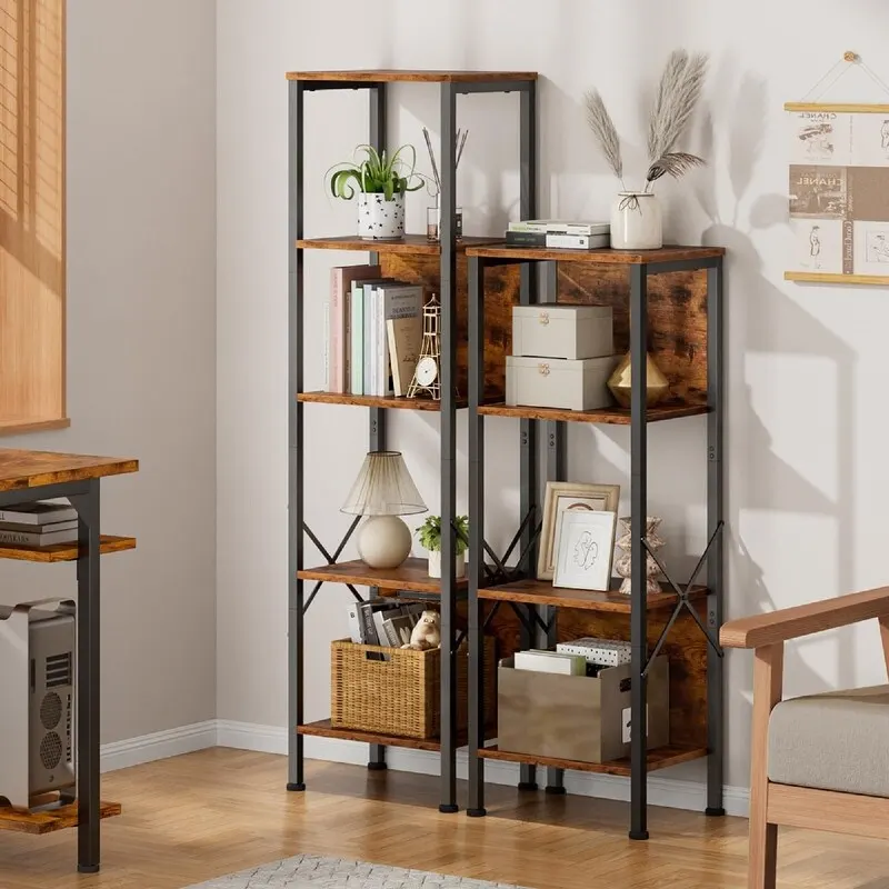 5 Tier Tall Bookshelf - 14.9D x 10.6W x 55.1H