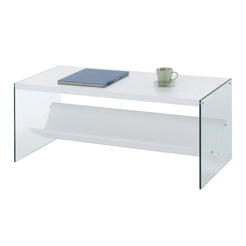 Convenience Concepts SoHo Glass Coffee Table with Shelf