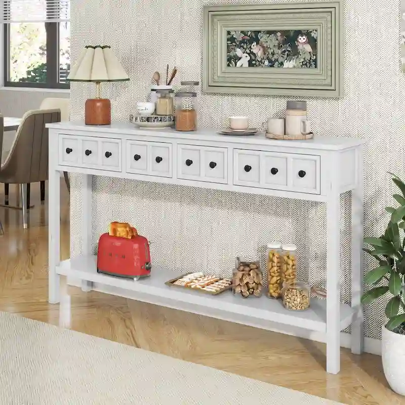 4-Drawer Entryway Console Table