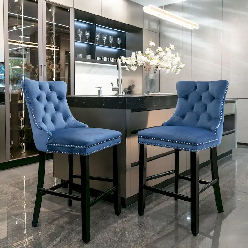 Velvet Upholstered Barstools