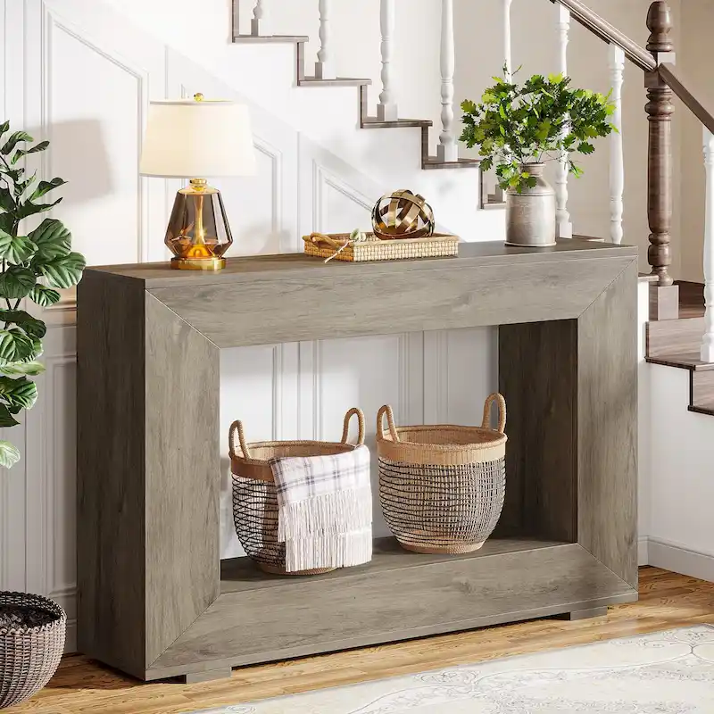 47 Inches Narrow Console Table with Storage for Entryway Living Room - 47.24 W x 29.1 H x 11.81 D