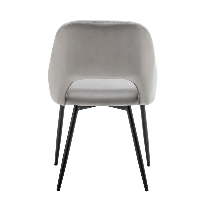 Velvet Dining Chairs with Steel Legs, Set of 2