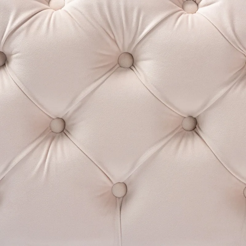 Glam Velvet Ottoman with Gold Legs