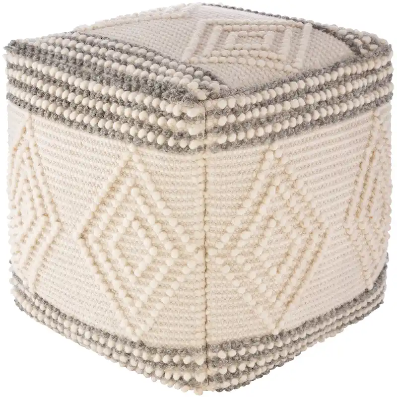 Freya Boho Hand Woven 18-inch Cube Pouf