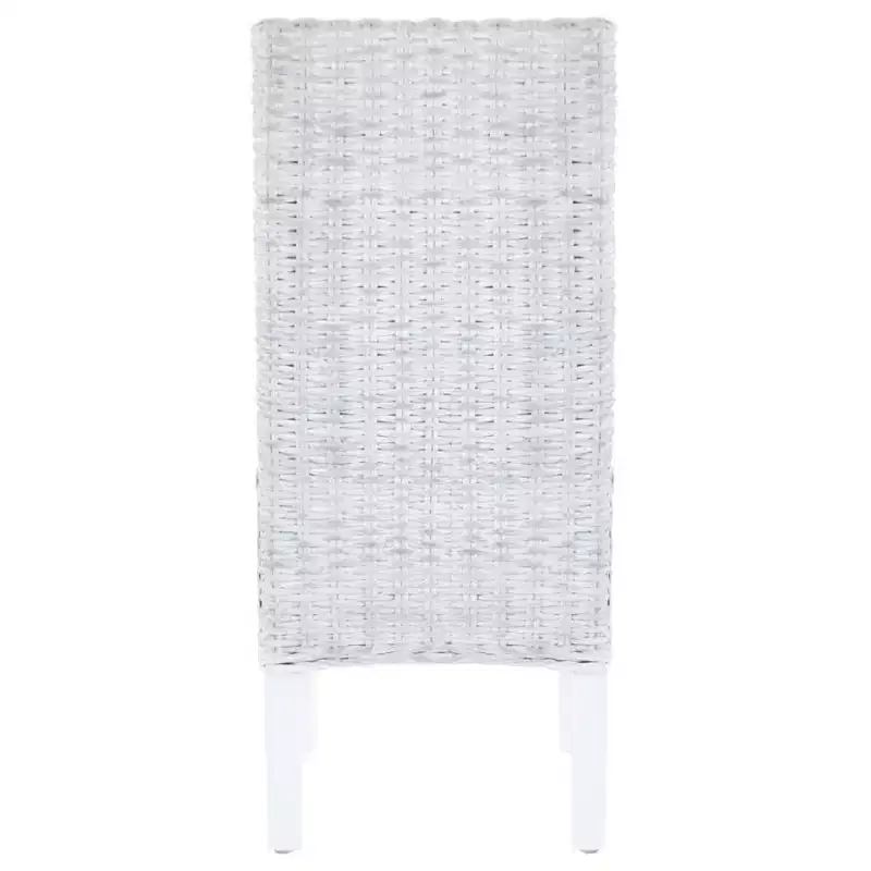 vidaXL Dining Chair Set of 2 Light brown with white wash finish