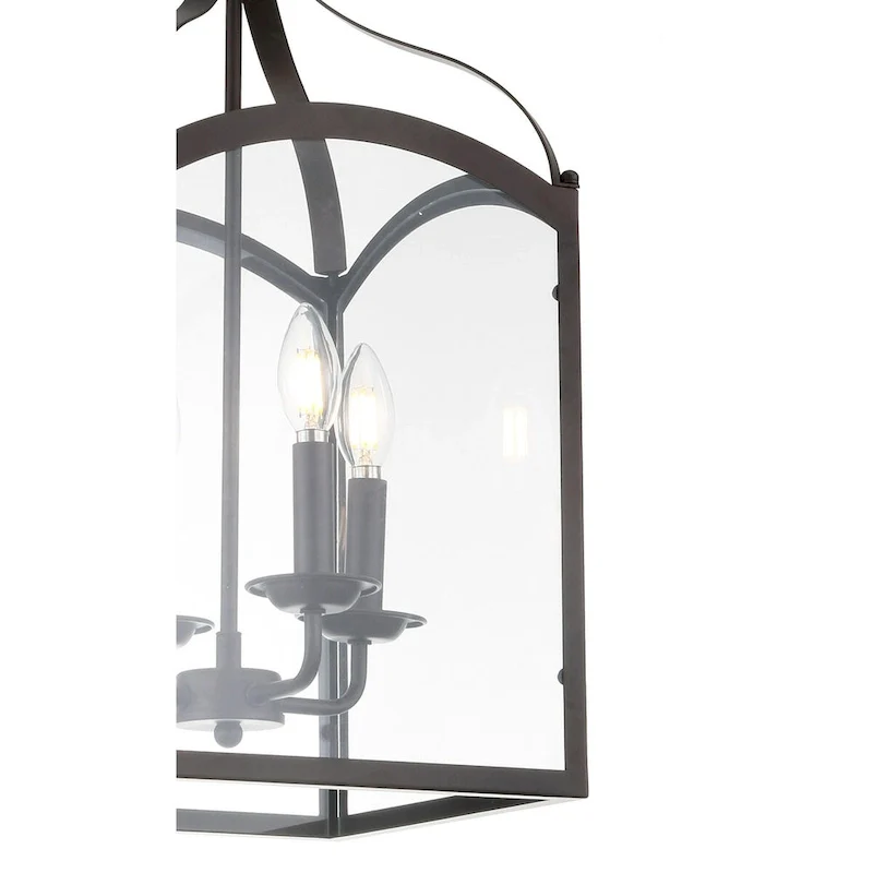 Ruth 11  4-light Lantern Metal/Glass LED Pendant by JONATHAN Y