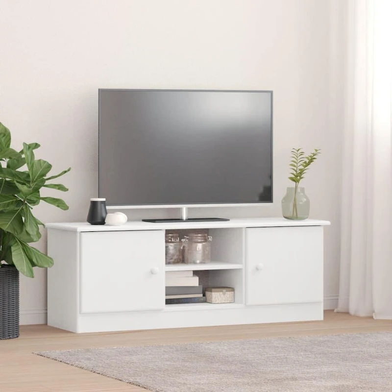 vidaXL TV Stand ALTA 44.1x13.8x16.1 Solid Wood Pine - 44.1 x 13.8 x 16.1