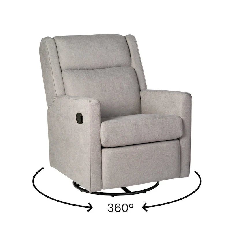 Manual Rocking Recliner Chair with Swivel and Gliding Motion